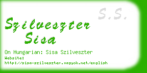 szilveszter sisa business card